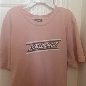 Pink Santa Cruz Checkered Dot T shirt